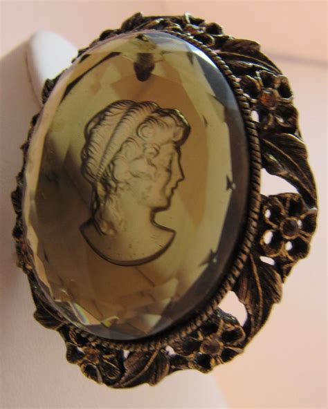 Vintage Intaglio Glass Cameo Pin Or Pendant From Ssmooreantiques On
