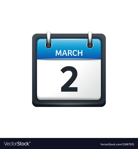 march  calendar icon flat royalty  vector image
