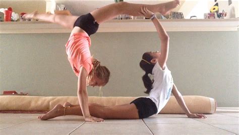 ninja partner yoga pose gymnastics stunts gymnastics poses
