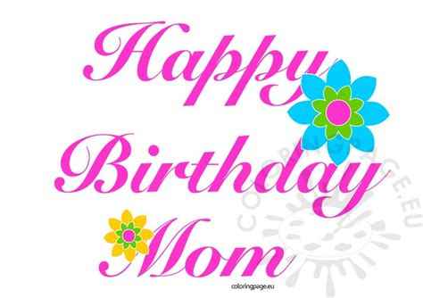 happy birthday mom  images coloring page
