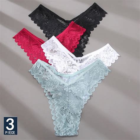 buy finetoo 3pcs set lace gstring panties women sexy m xl girls thongs
