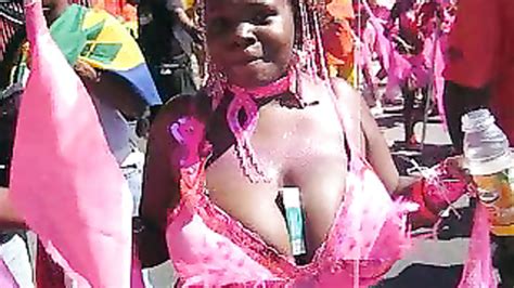 big breasted brazilian scantily clad at a parade