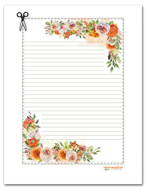 floral stationery template  printable templates