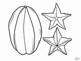 Fruit Coloring Star Carambola Pages Drawing Fruits Getdrawings Printable sketch template