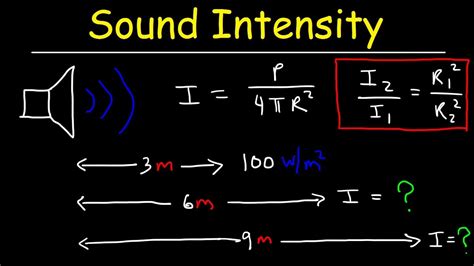 sound intensity physics problems inverse square law formula youtube