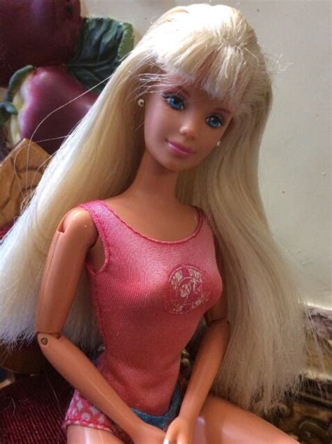 Pretty Mattel Barbie Articulated Pivotal Ooak Platinum Blonde Hair Doll
