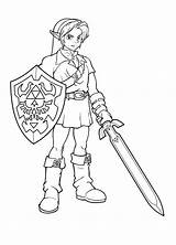 Coloring Zelda Link Pages Library Clipart Printable sketch template