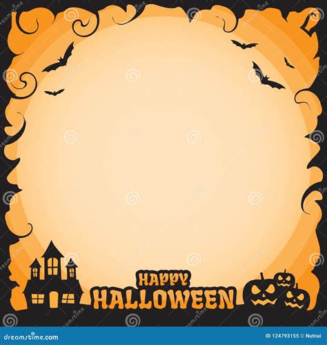 happy halloween blank frame vector stock vector illustration