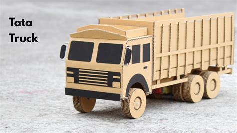 rc tata truck  cardboard tata  wheeler truck  simple diy youtube