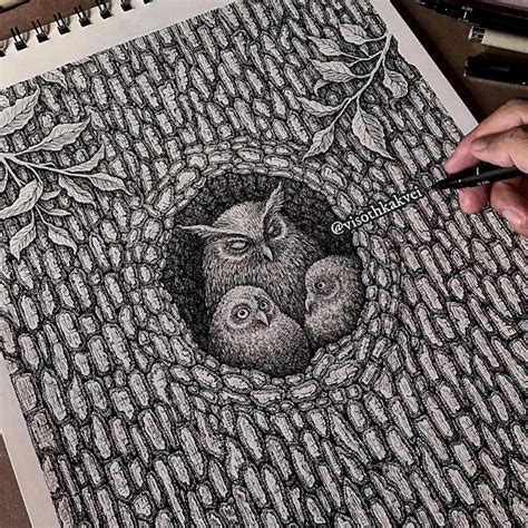 artist visothkakvei creates incredibly detailed drawings inspired  nature