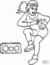 Coloring Pages Fitness Aerobics Drawing Printable Physical Music Health Color Crafts sketch template