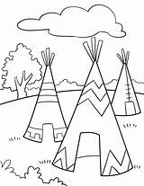 Coloring Thanksgiving Native American Pages Tepee Tent Kiboomu Songs Kids sketch template