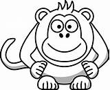 Monkey Clip Cartoon Cute Pages Cliparting sketch template