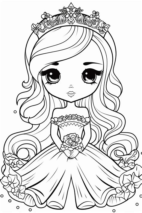 easy cute princess coloring pages  kids  printable