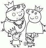 Pig Spalvinimo Vaikams Piešiniai Peppa Coloring Colouring Pages Family Spausdinimui sketch template