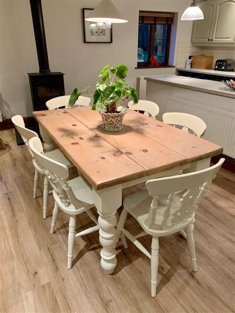 farmhouse dining table  chairs  swansea gumtree