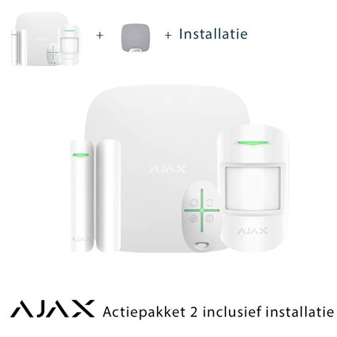 ajax draadloos alarmsysteem met installatie safe area