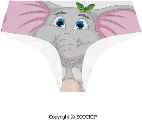 Scocici 3d Digital Printed Panties Friendly Elephant