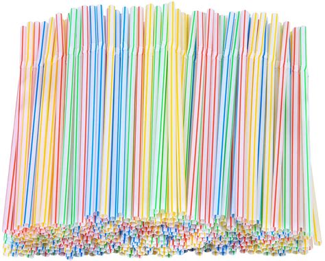 500 pieces striped disposable plastic straws multi colored flexible