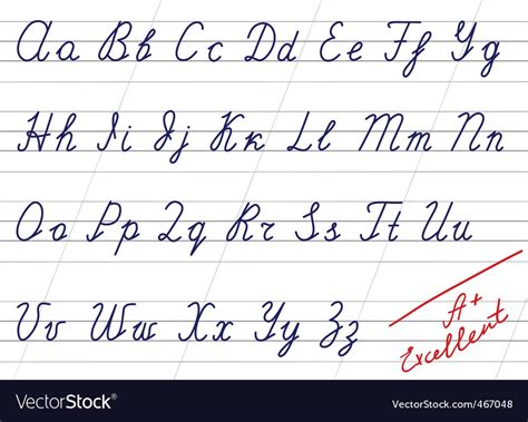 handwriting alphabet royalty  vector image