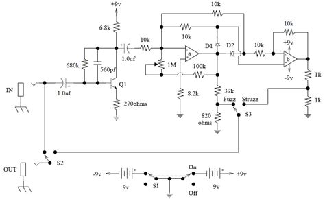 octave fuzz pedal guitar effects unit circuit scheme