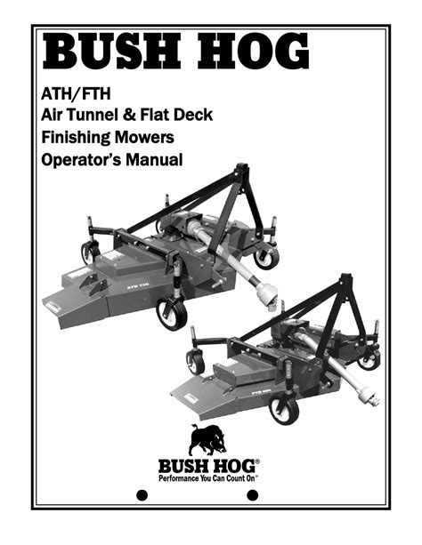 bush hog fth  user manual  pages