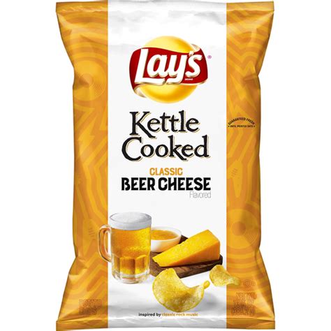 lays kettle cooked potato chips beer cheese flavored   oz caseys foods