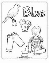 Blue Color Coloring Preschool Colors Activities Okul Pages öncesi Printable Renkler Journal Kaynak Google Learning School sketch template