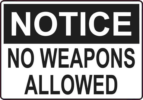 weapons allowed sticker vinyl sign door window stickers