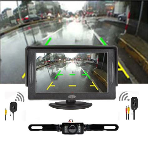 car backup camera rear view system night vision wireless  tft lcd monitor  cctv monitor