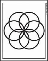 Geometric Coloring Pages Venn Daisy Color Flower Sheet Diagram Print Fun Colorwithfuzzy sketch template