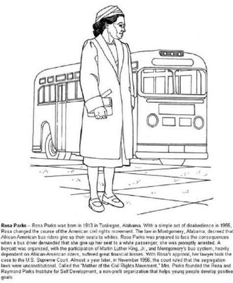 rosa parks day coloring pages holiday black history month activities
