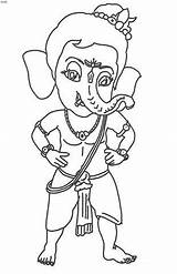 Ganesh Bal Ganesha Coloring Sketch Krishna sketch template
