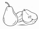 Pera Pear Peras Buah Mewarnai Pears Birne Colorear Desenho Pir Untuk Ausmalbild Entera Buahan Geschnittene Ganze Abierta Sketsa sketch template