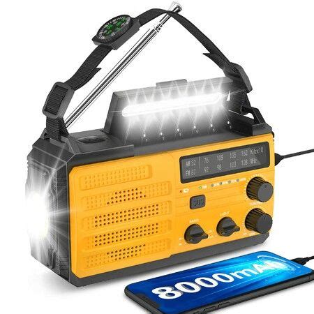 mah emergency hand crank radioamfm weather alert radiosurvival solar powered radio