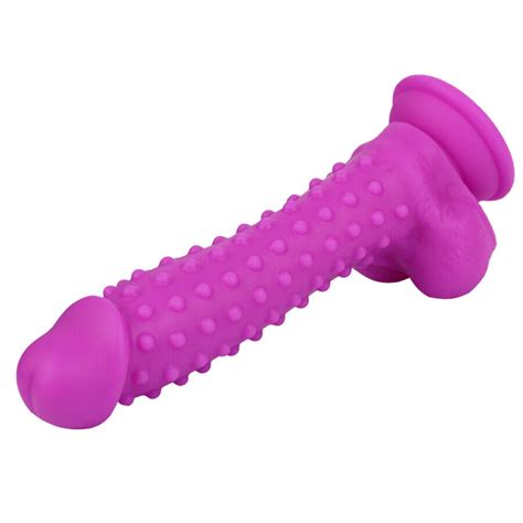 Realistic Big Purple Dildo Suction Cup Anal Vagina Pearl Cock Sex Toys