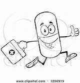Aid First Kit Pill Mascot Running Happy Clipart Cartoon Royalty Drawing Toon Hit Vector Getdrawings sketch template