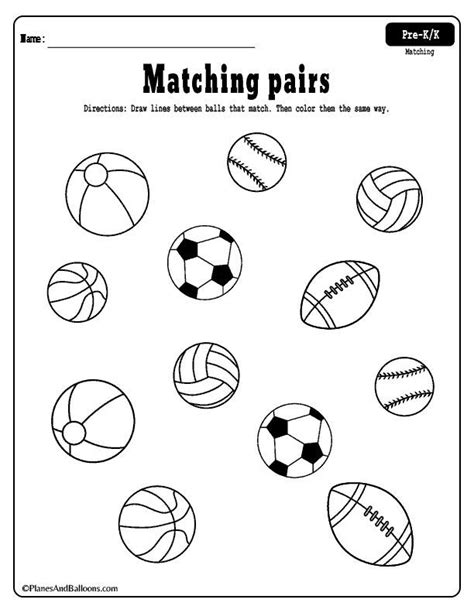matching worksheets  preschool  kindergarten  printable