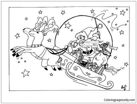 reindeers  sleigh coloring page  printable coloring pages