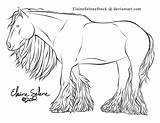 Gypsy Vanner Coloring Horse Pages Draft Template sketch template