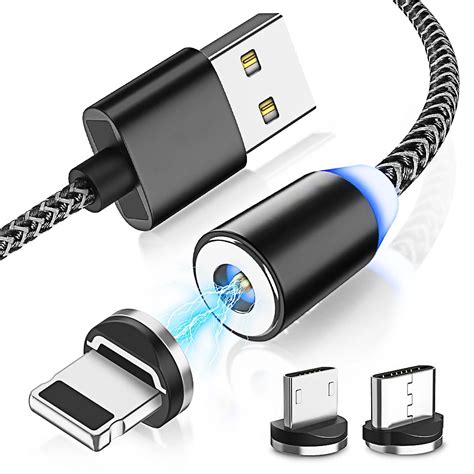 led magnetic charge cable  iphone    xs  magnetic micro usb cable type  charging cable