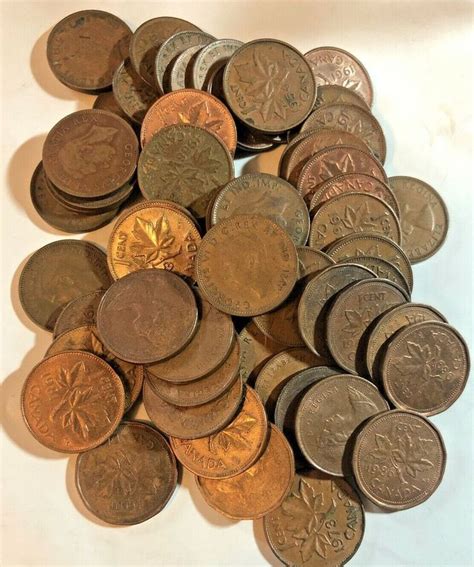 count canadian small cents  oldest    copper penny circulated copper penny