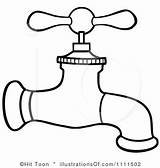 Clipart Faucet Coloring Water Tap Template Illustration Toon Pages Royalty Hit Sketch sketch template