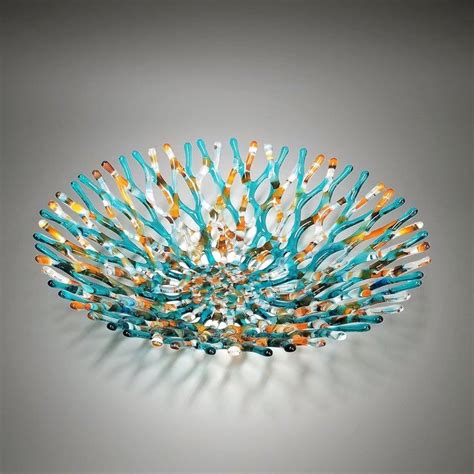 Fused Glass Art Sea Coral Bowl Ocean Life Beach Themed
