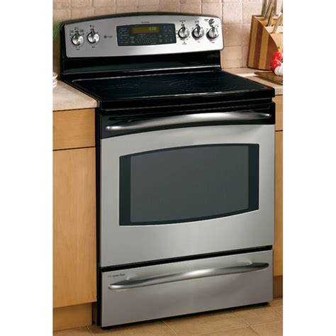 ge profile   double oven freestanding electric range color stainless  lowescom
