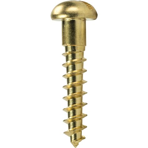 4 Round Head Slotted Drive Wood Screws Solid Brass All Lengths In