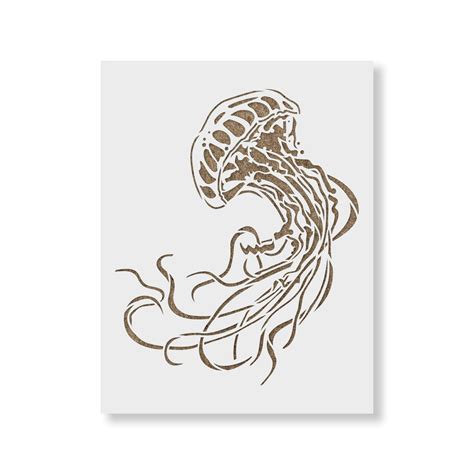 jellyfish stencil design template   detailed jellyfish