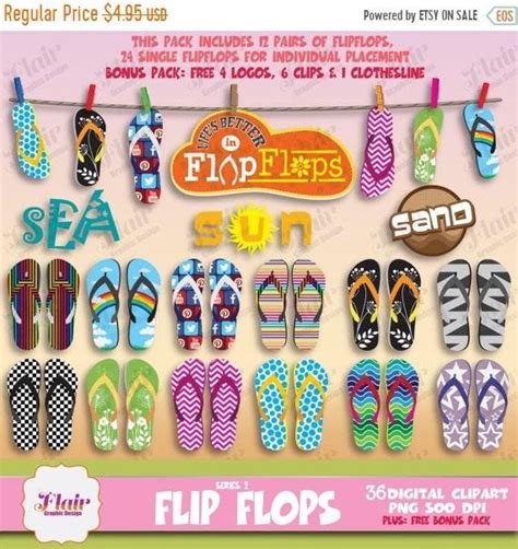 80 De Descuento Flip Flops Digital Clipart Series 2