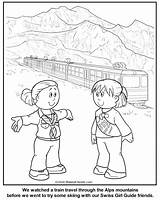 Coloring Pages Girl Swiss Guide Switzerland Guides Sheets Thinking Makingfriends Scout Color Getcolorings Choose Board sketch template