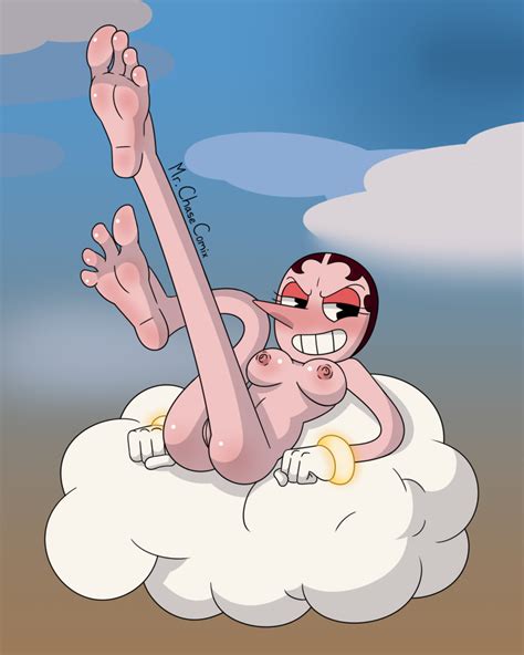 rule 34 ass barefoot breasts clouds cuphead game feet